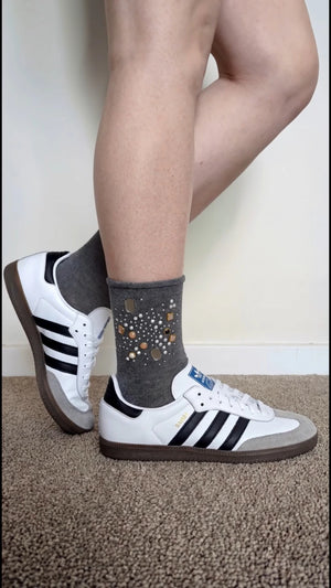 Galaxy Jewel Quarter Crew - Grey