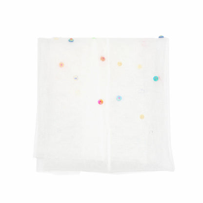 Yasmin Diamanté Tulle Mesh Sock - White