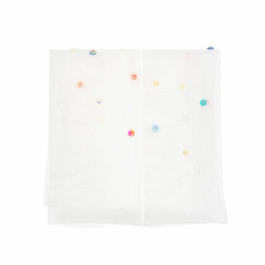 Yasmin Diamanté Tulle Mesh Sock - White