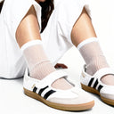 Jessica Sheer Lines Crew - White