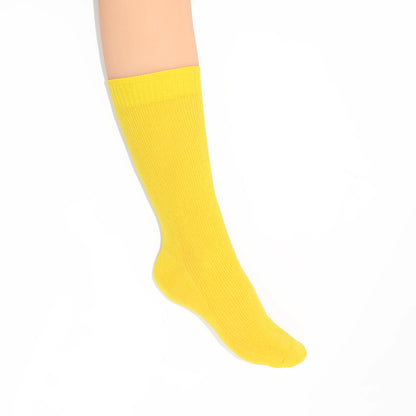 Yellow crew sock on a white background