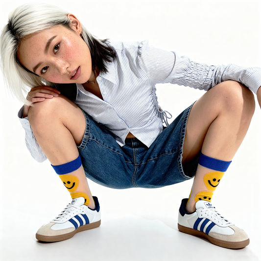 Smiley Sheer Crew Sock