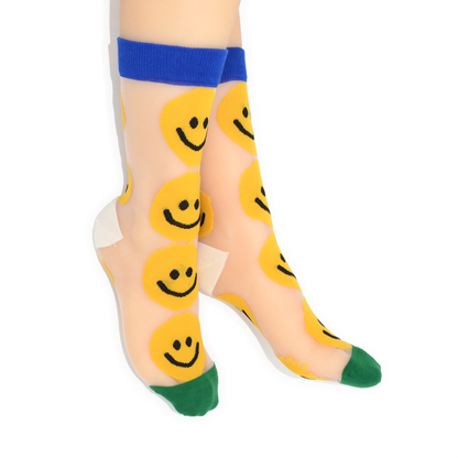 Smiley Sheer Crew Sock