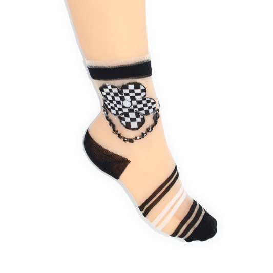 Checkered Daisy Sock