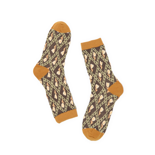 Retro Garden Lattice Crew Sock