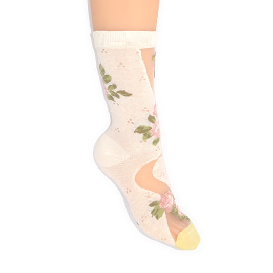 Rose Garden Sheer Quarter Crew Sock