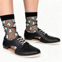 Becky Sheer Heart Quarter Crew - Dark Emerald & White