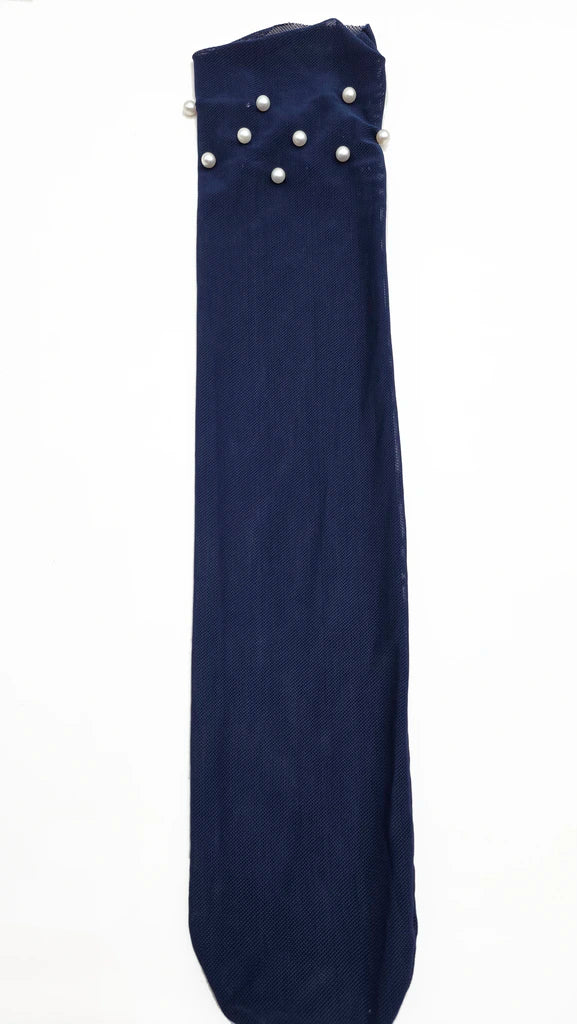 Sienna Pearl Mesh Quarter Crew - Steel Blue