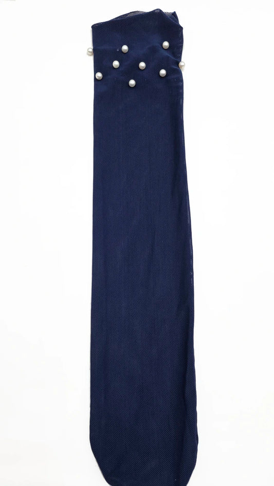 Sienna Pearl Mesh Quarter Crew - Steel Blue