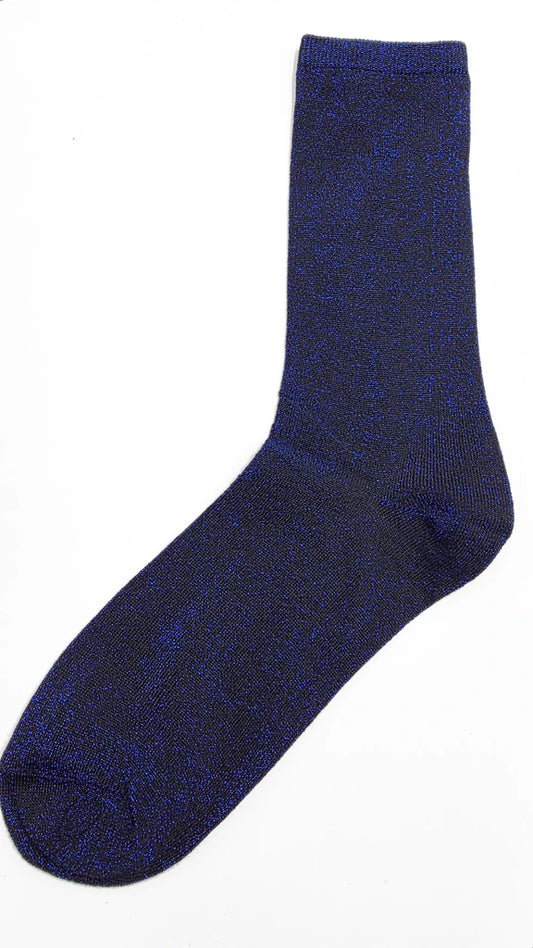 Sasha Lurex Quarter Crew - Midnight