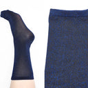 Sasha Lurex Quarter Crew - Midnight
