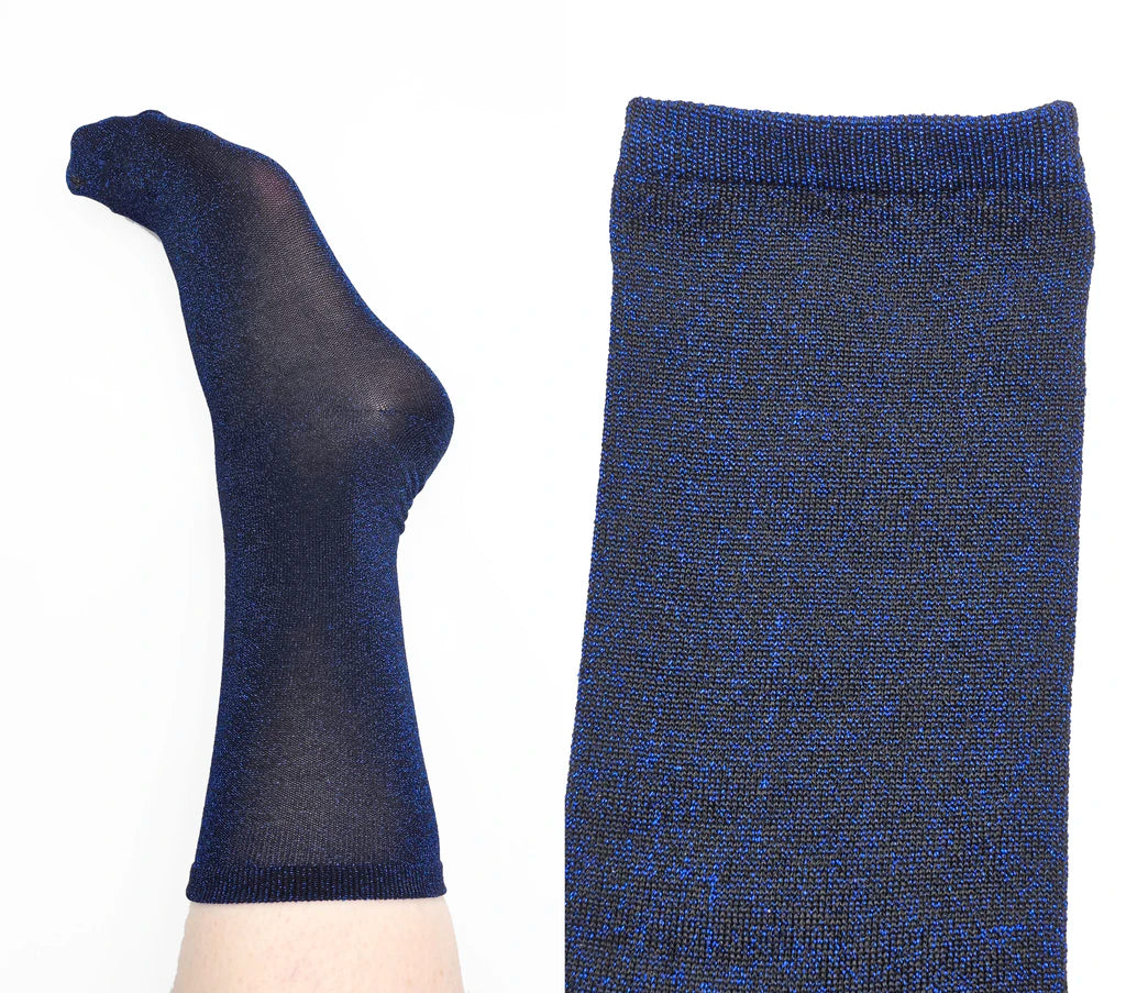 Sasha Lurex Quarter Crew - Midnight