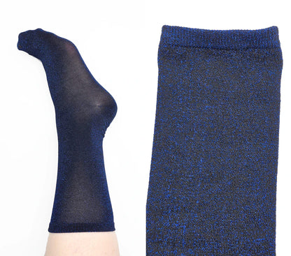 Sasha Lurex Quarter Crew - Midnight