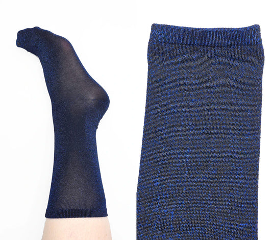 Sasha Lurex Quarter Crew - Midnight